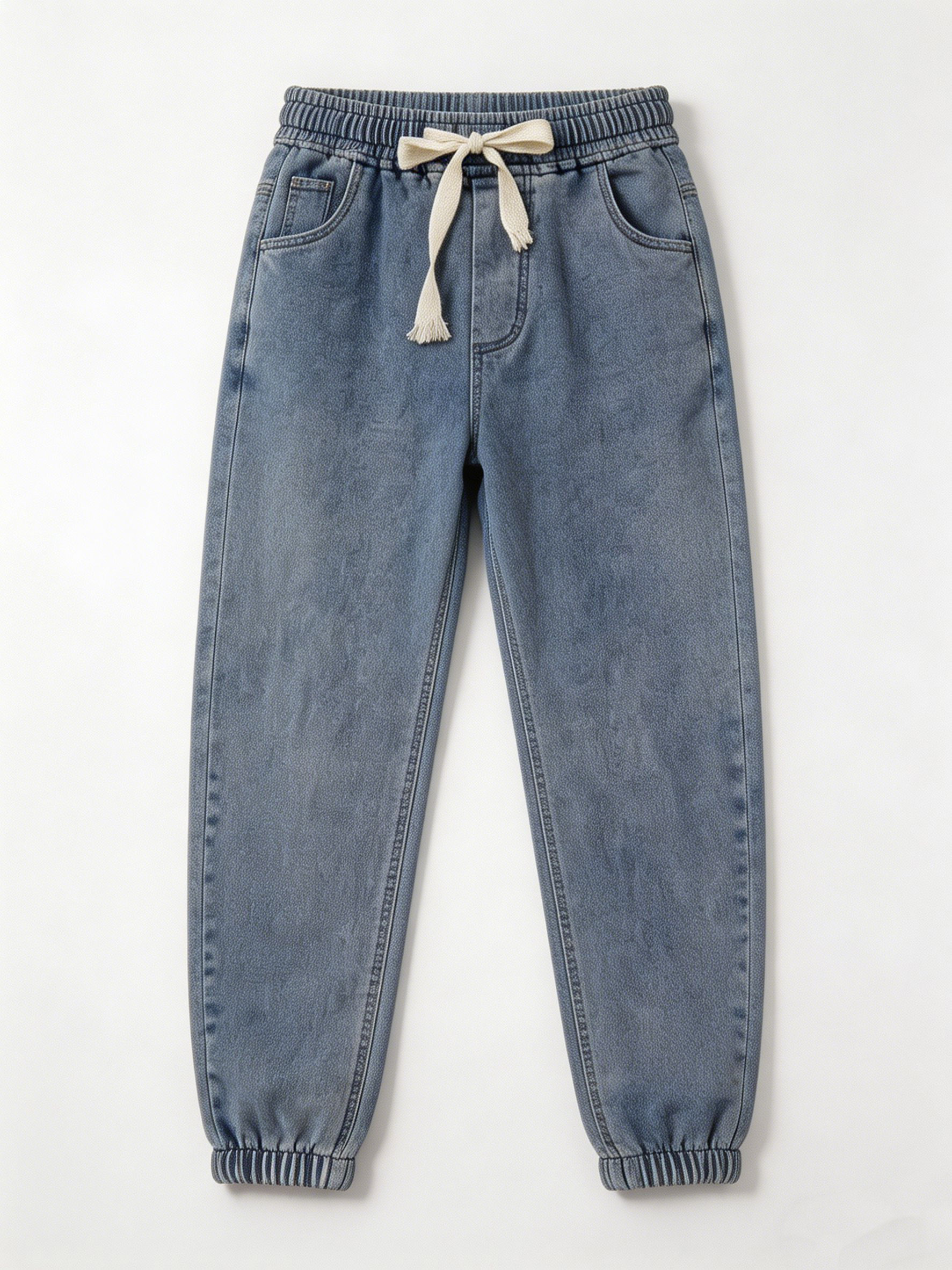 High Waist Drawstring Denim Joggers Women's Loose Fit Casual Jeans ZY5031