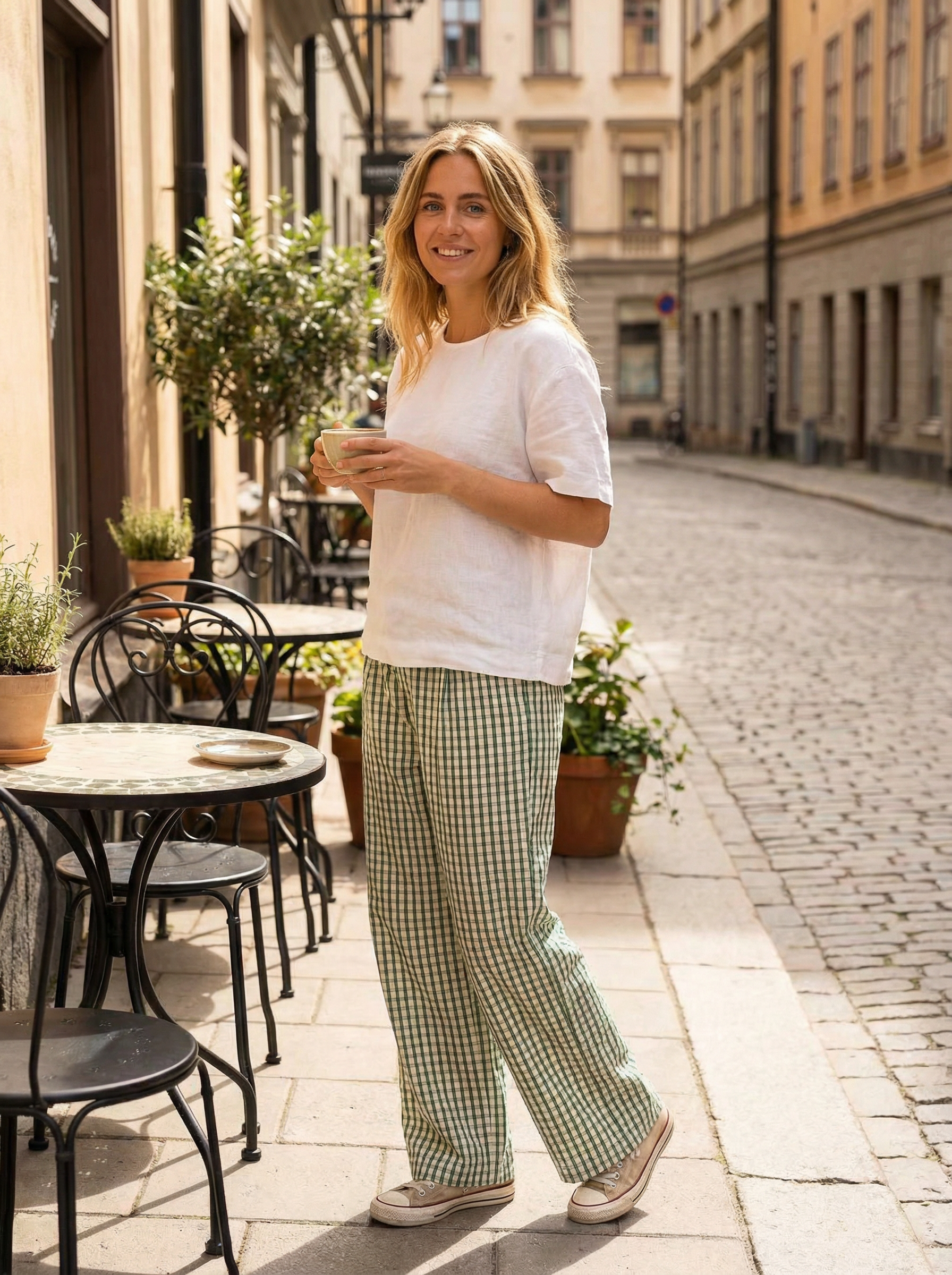 Street casual checkered pants