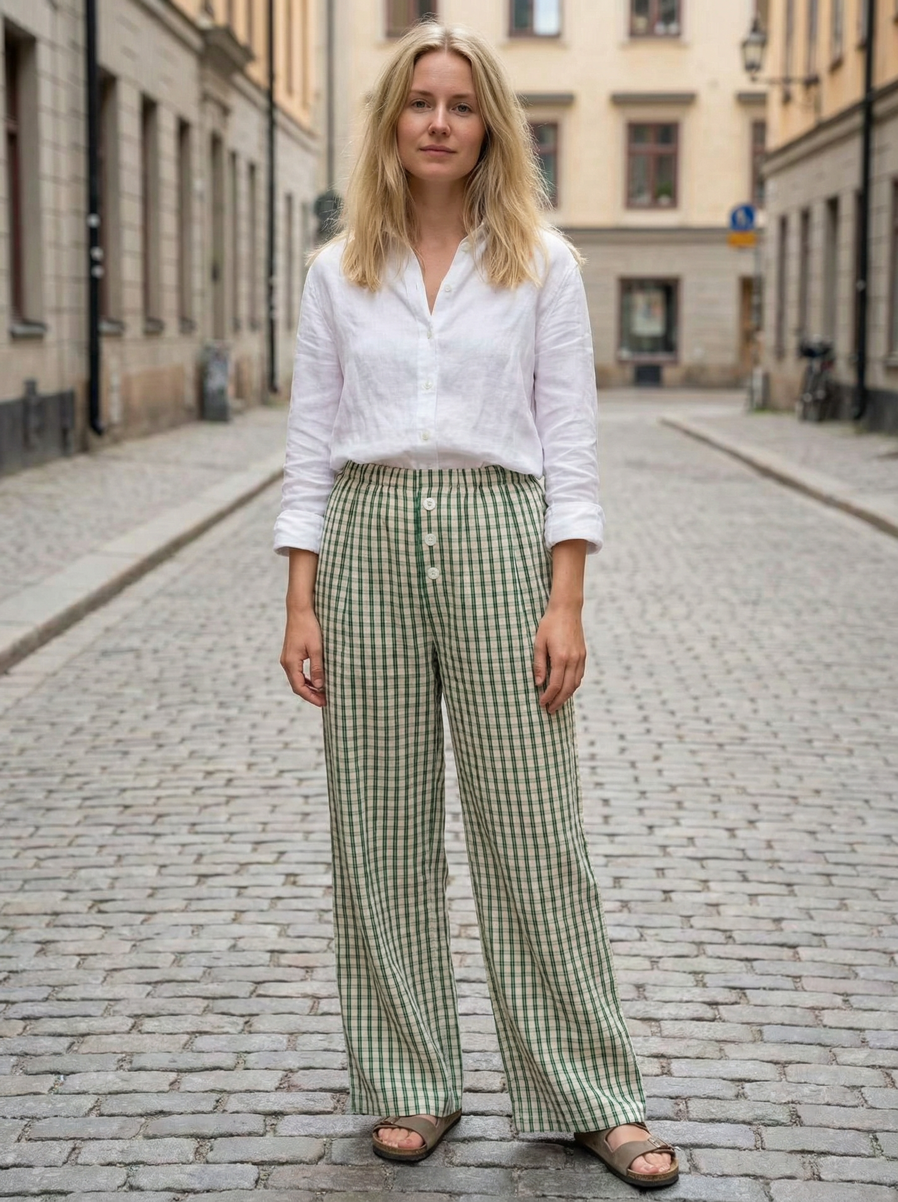 Street casual checkered pants