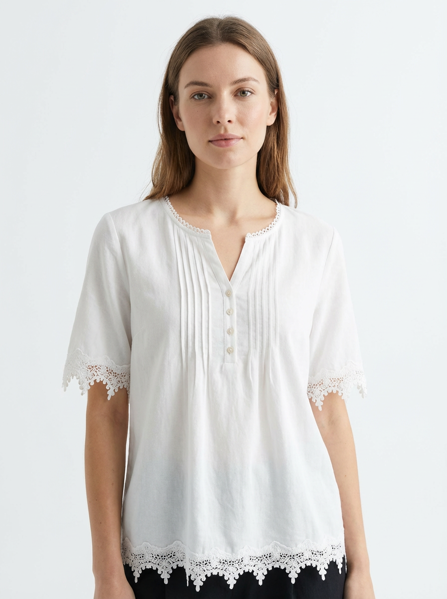 Simple Lace T-Shirt A-42411