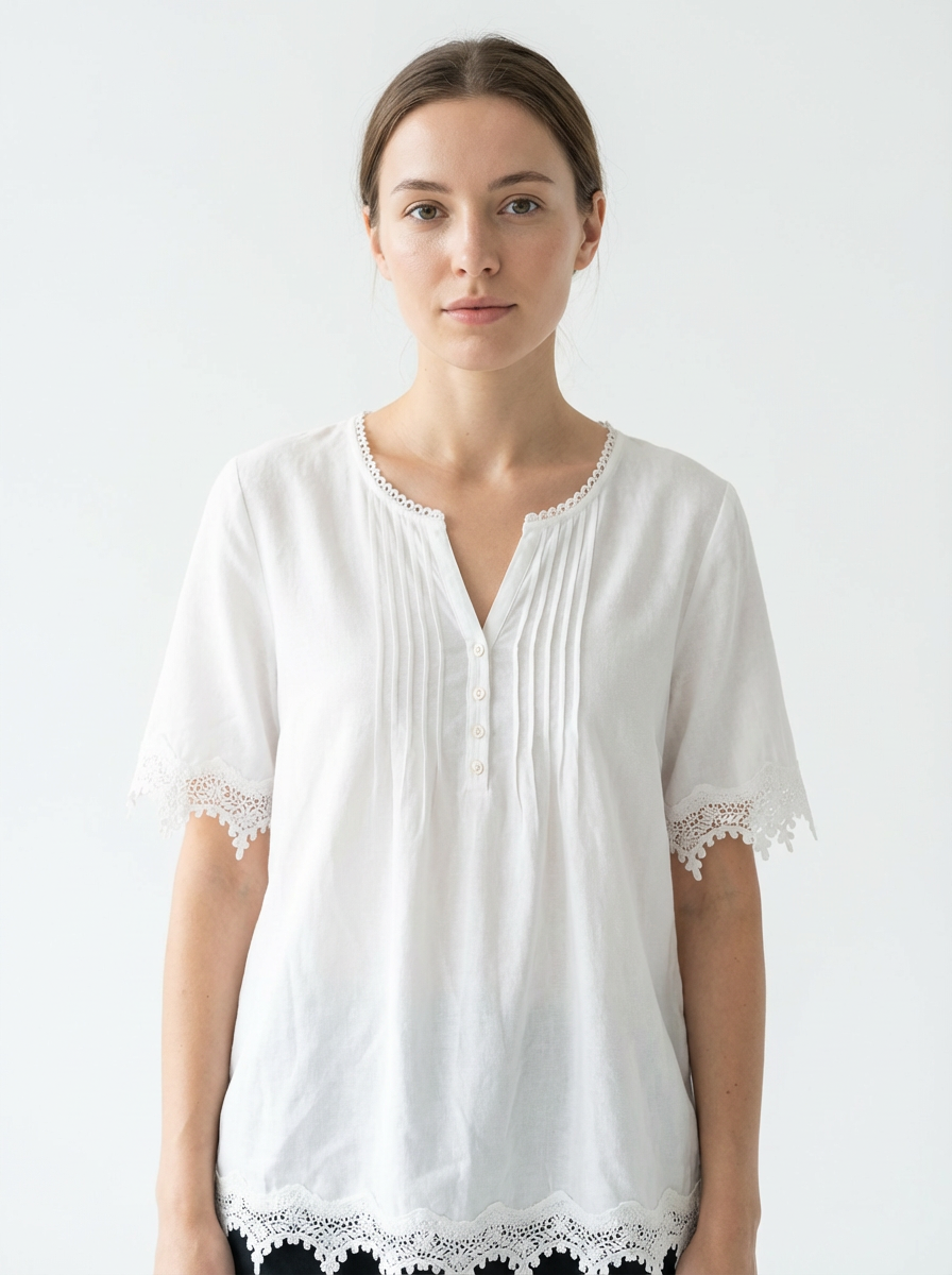 Simple Lace T-Shirt A-42411