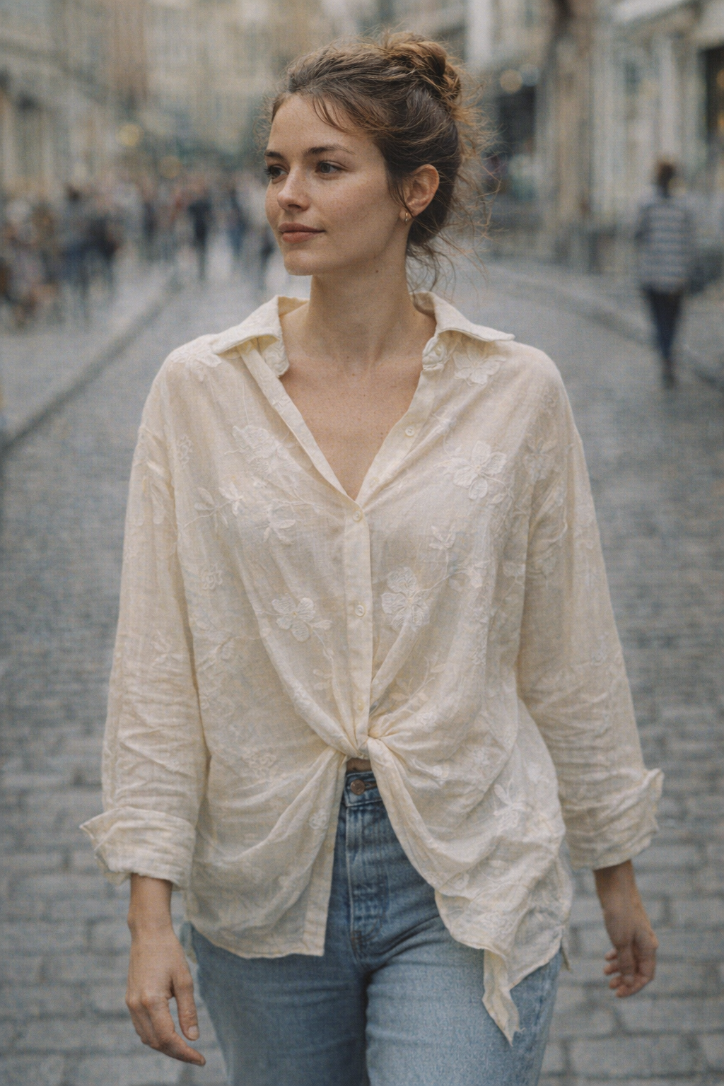 Casual Embroidered Blouse A-41544