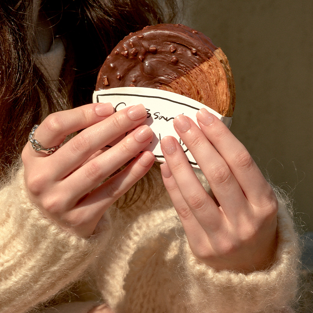 Peach Glitter (Short Square)