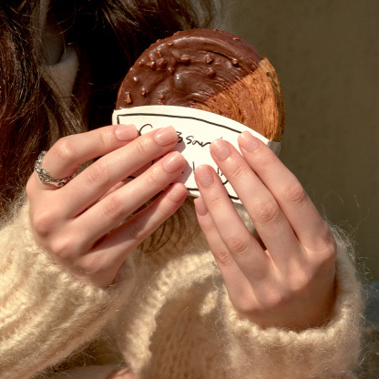 Peach Glitter (Short Square)