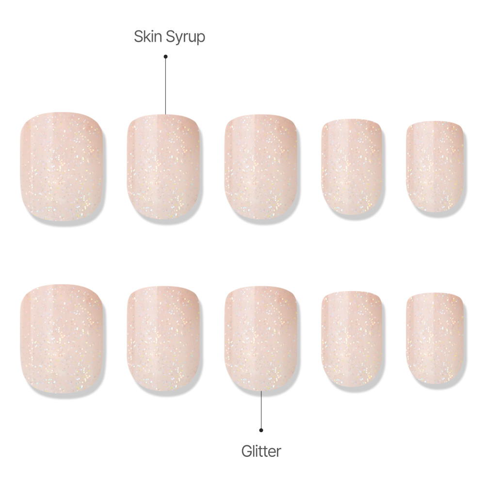 Peach Glitter (Short Square)