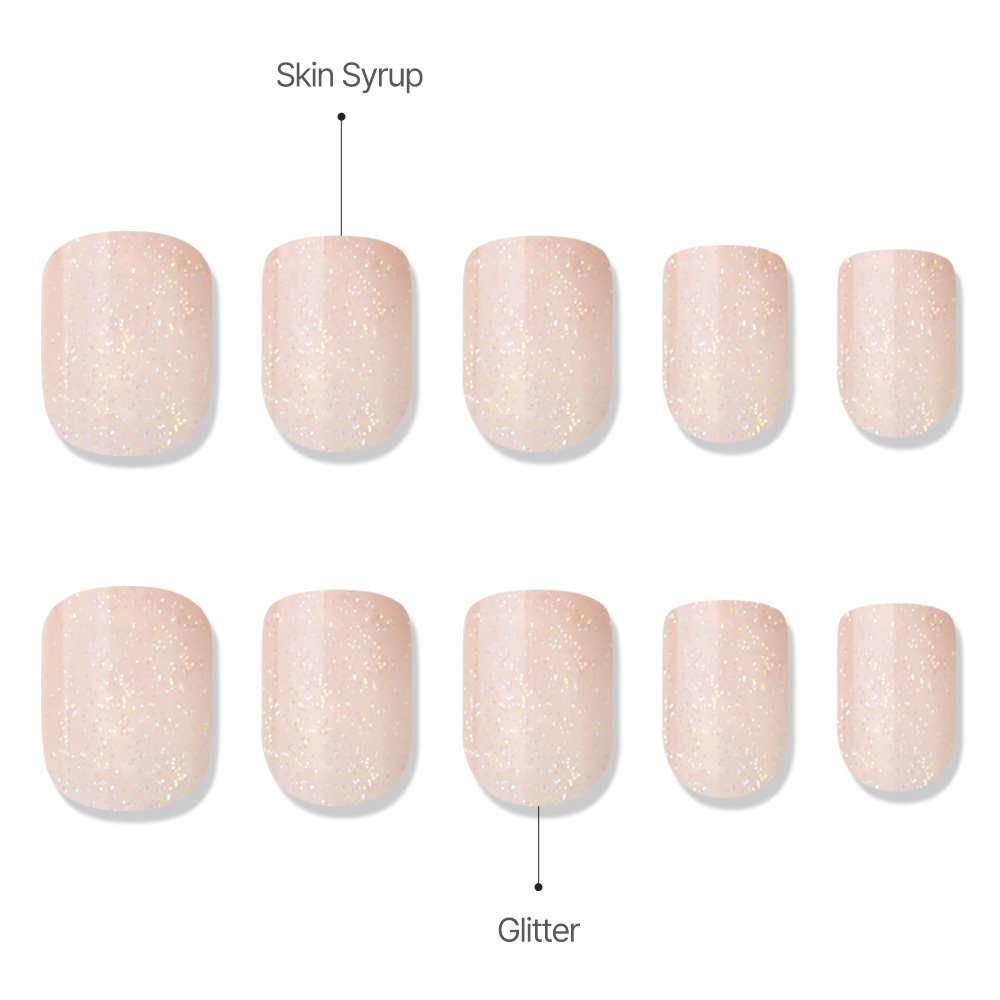 Peach Glitter (Short Square)