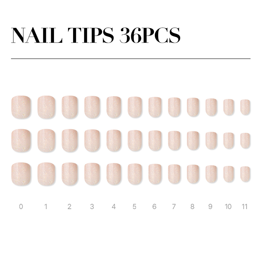 Peach Glitter (Short Square)