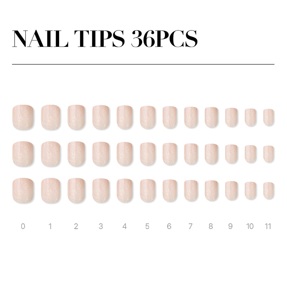 Peach Glitter (Short Square)