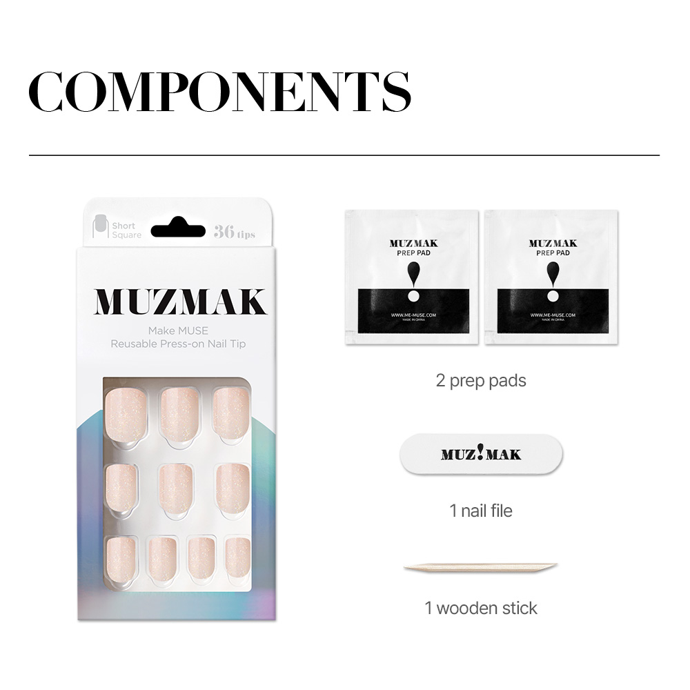 Peach Glitter (Short Square)