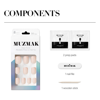 Peach Glitter (Short Square)