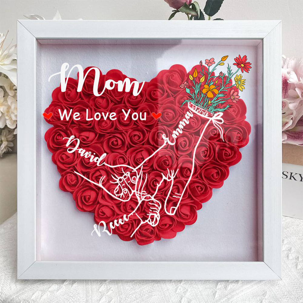 Your Family Is Born Into You - Family Personalized Custom Flower Shadow Box