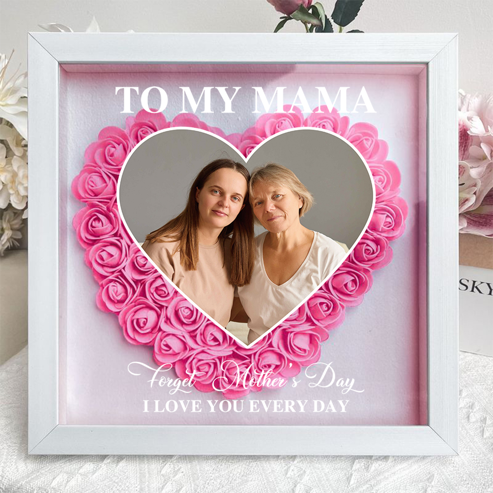 Mama Gift I Love You Every Day - Personalized Flower Shadow Box