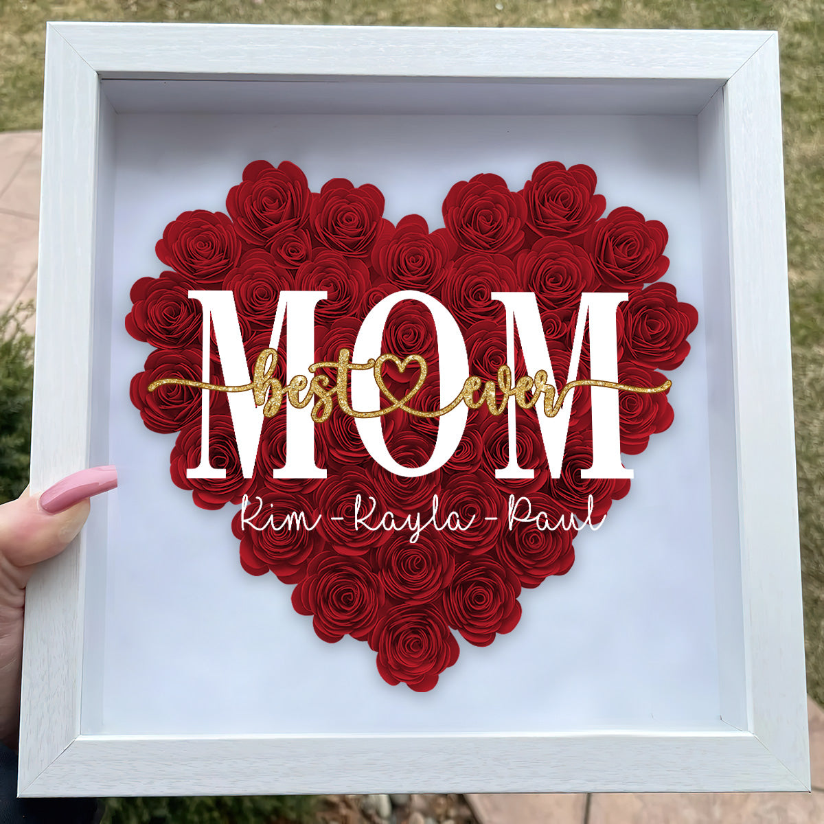 Best Mommy Ever - Personalized Flower Shadow Box
