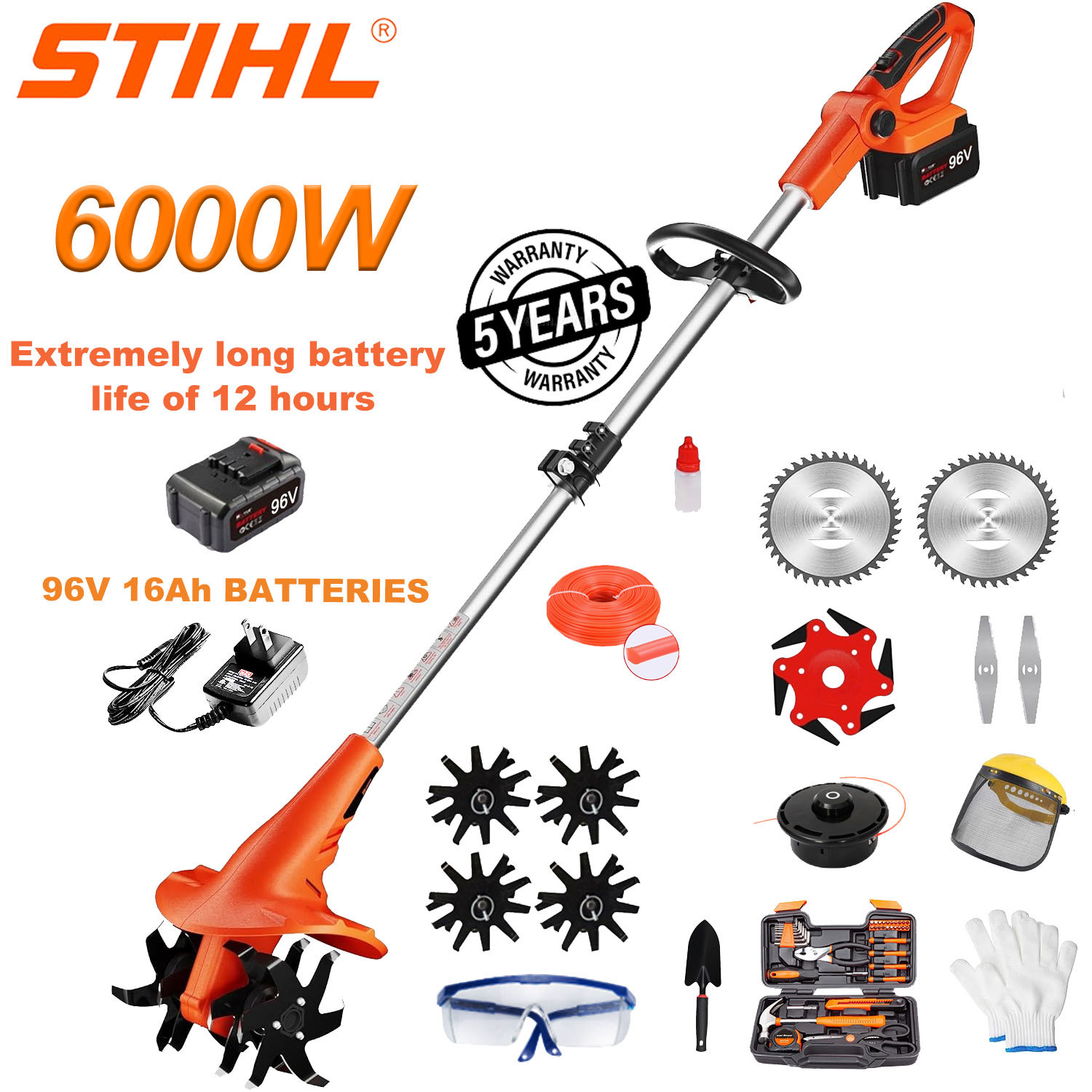 STIHL 5-v-1 večnamenski kultivator (obrezovanje, sečnja dreves, rahlja