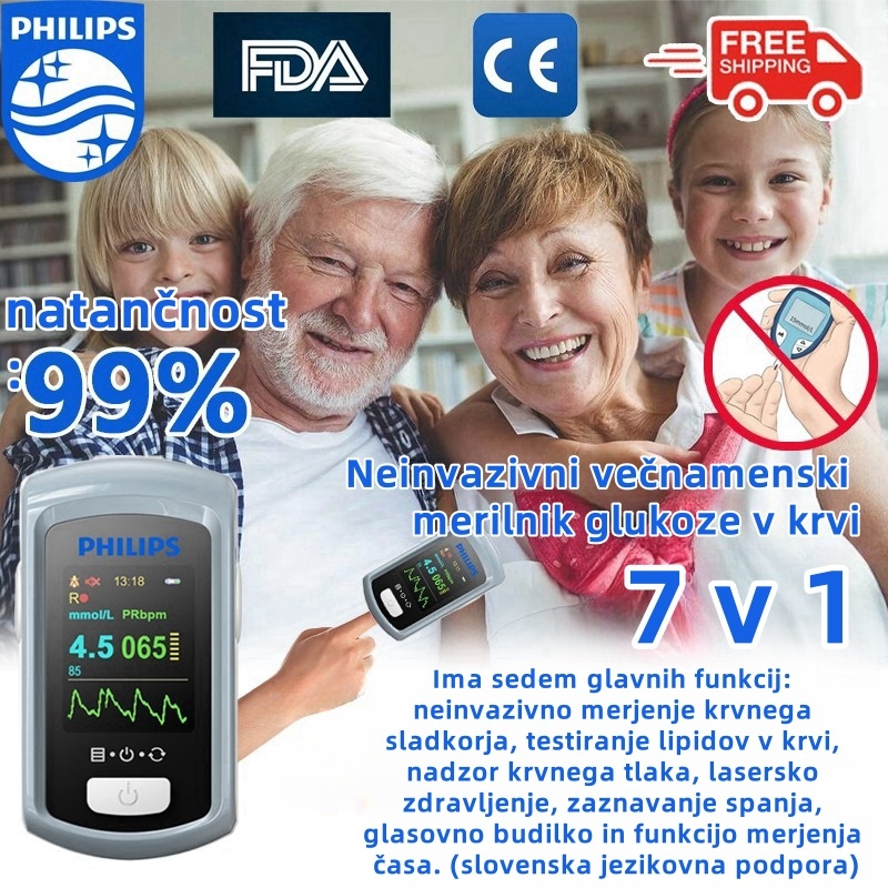 Philips 2025 neinvazivni laserski merilnik glukoze v krvi, odvzem krvi ni potreben