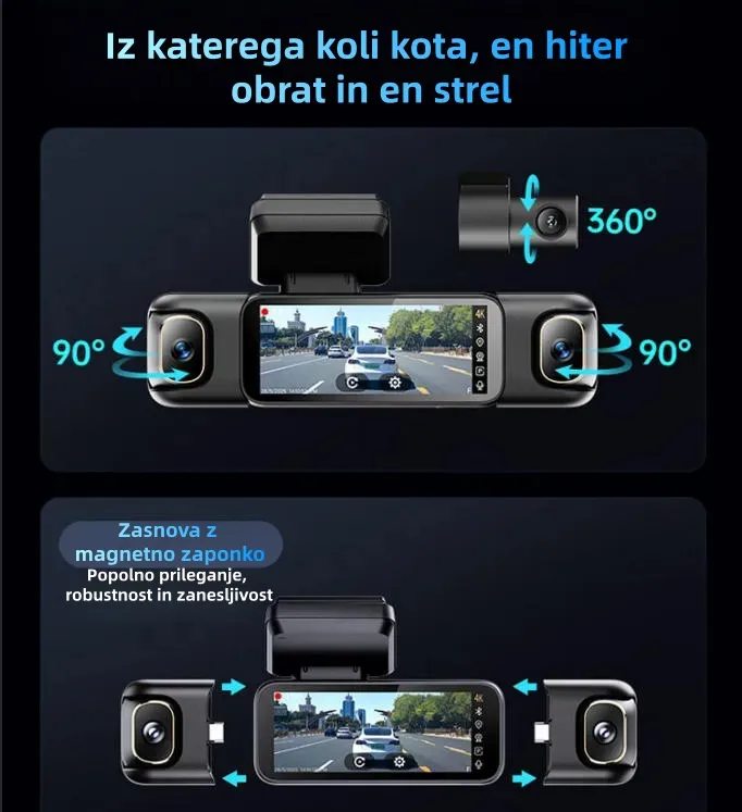Garmin G980 pametna avtomobilska kamera z AI glasovnim upravljanjem | štiri kamere | 360° panoramski pogled | 4K Ultra HD nočni vid | GPS beleženje poti