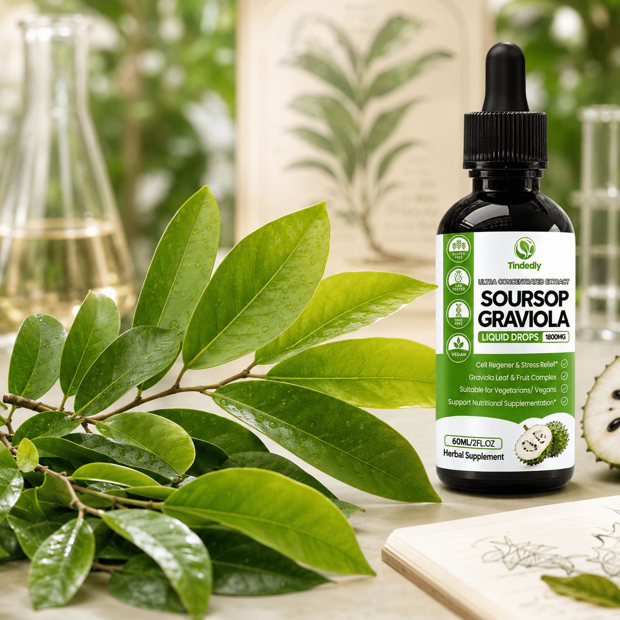 Tindedly organic soursop young-leaf 6:1 liquid extract