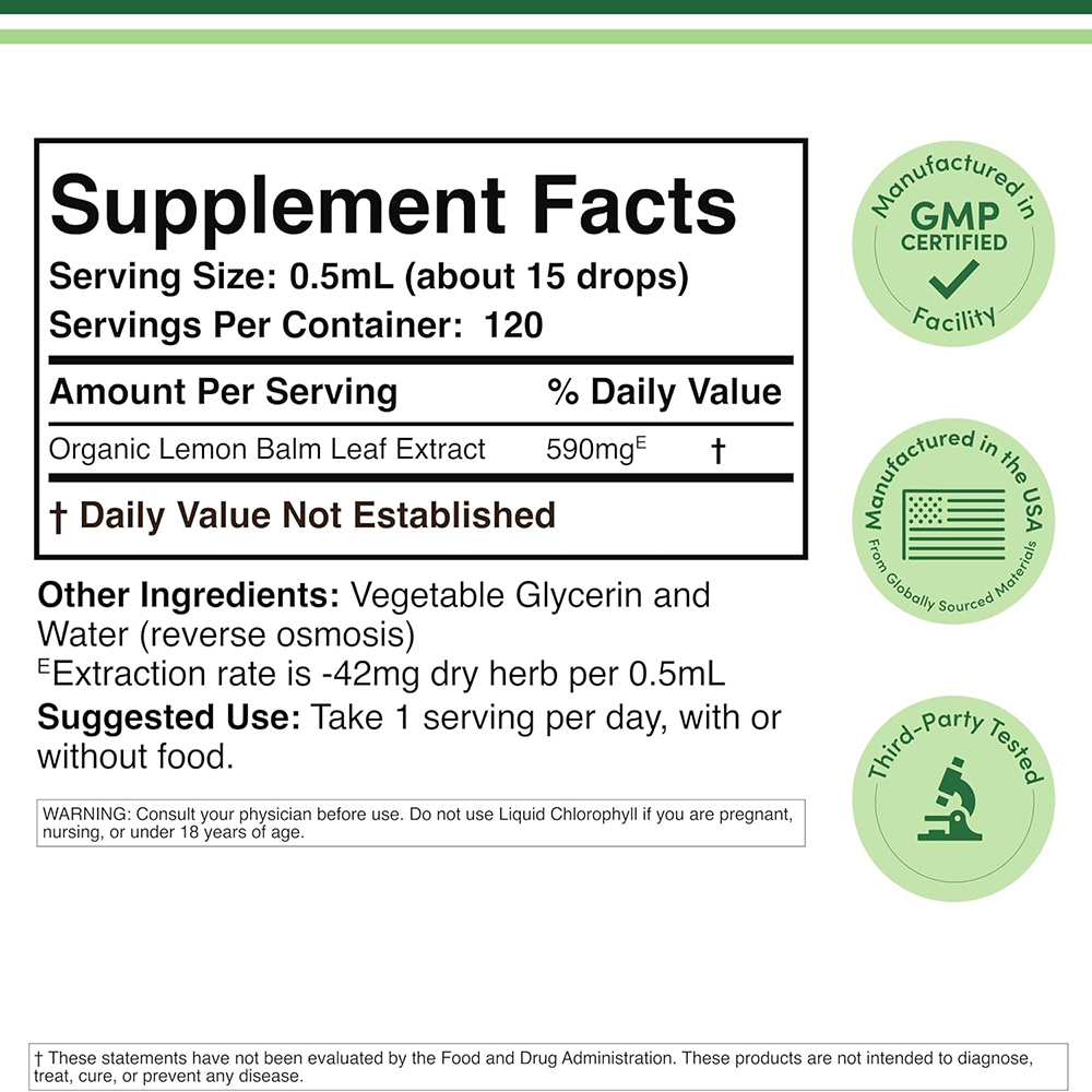 Organic Lemon Balm Extract