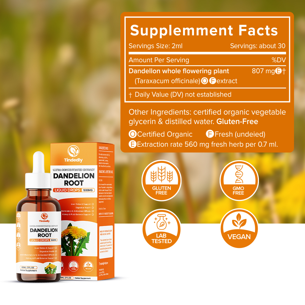 Pure Dandelion Root Extract Liquid Drops 