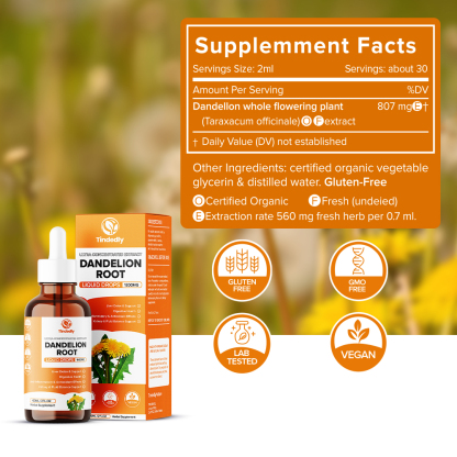 Pure Dandelion Root Extract Liquid Drops 