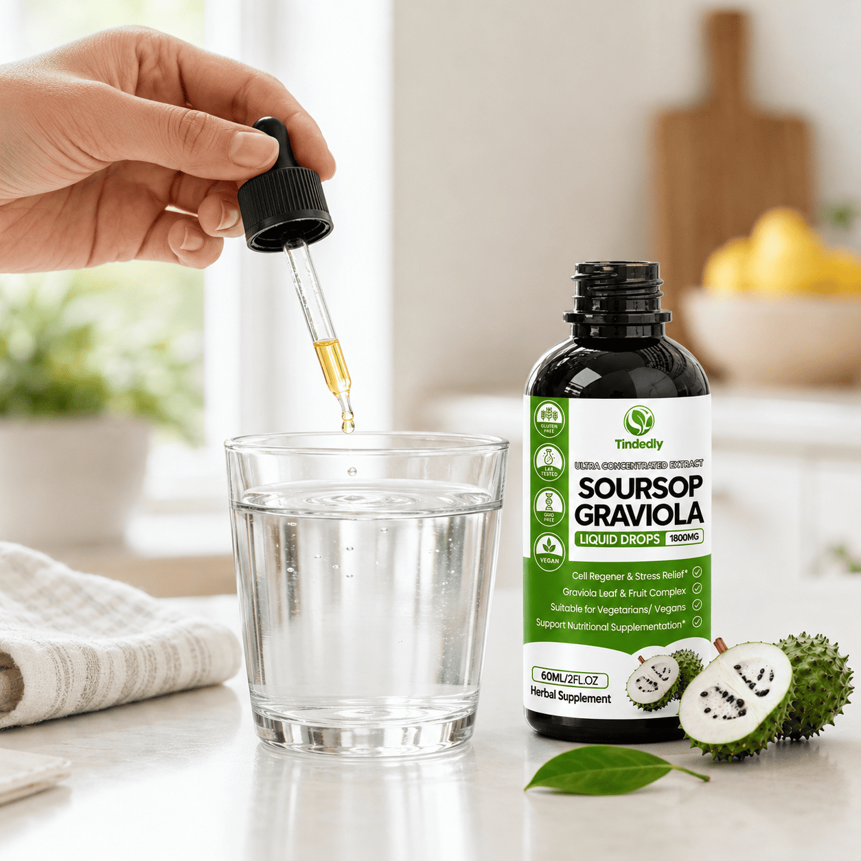 Tindedly organic soursop young-leaf 6:1 liquid extract