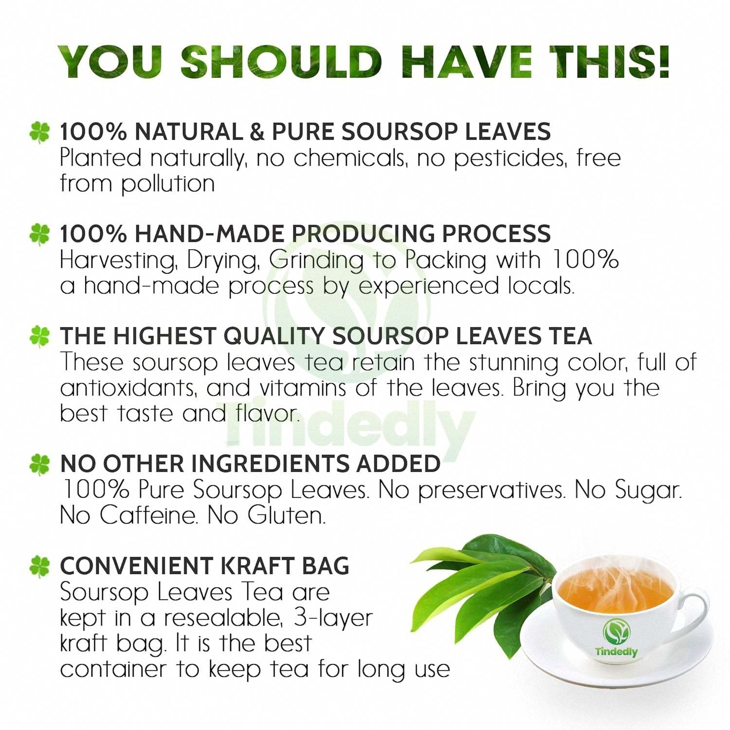 230+ Premium Soursop Graviola Dried Leaves Tea