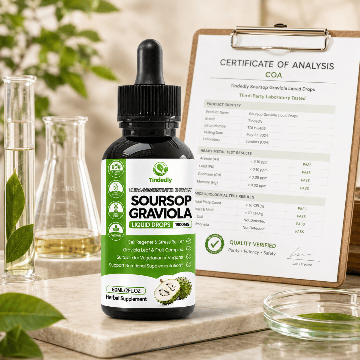 Tindedly organic soursop young-leaf 6:1 liquid extract