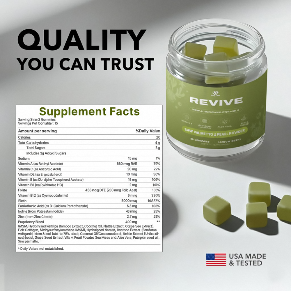 Tindedly Hair Revive Gummies – Support Thicker, Fuller & Healthier-Looking Hair