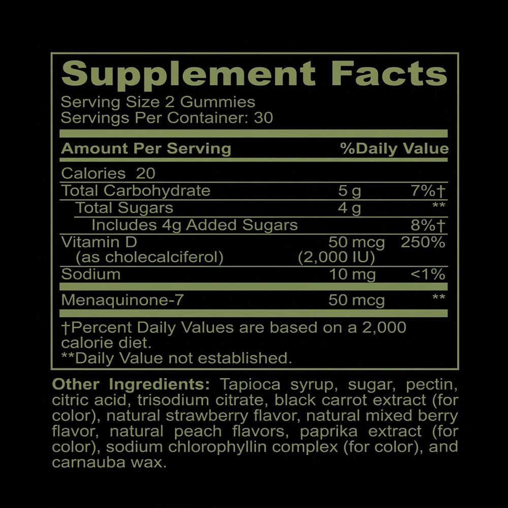 Tindedly Vitamin D3 Gummies for Immune Mood and Bone Support