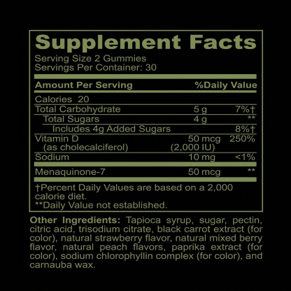 Tindedly Vitamin D3 Gummies for Immune Mood and Bone Support