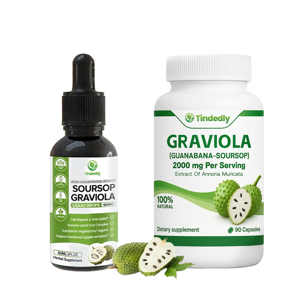 Organic Soursop Liquid Drops and Soursop Capsules Bundle