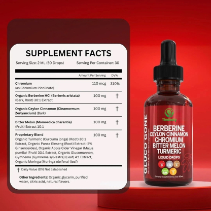 Berberine with Ceylon Cinnamon Supplement Liquid Drops 