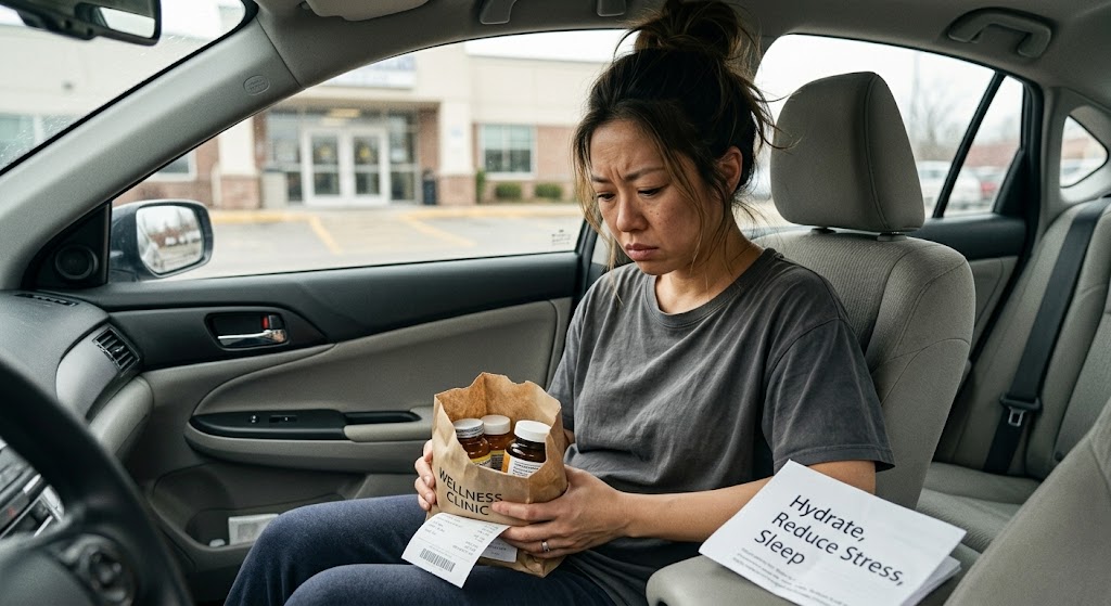 Doctor holding product