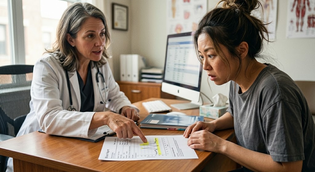 Doctor holding product