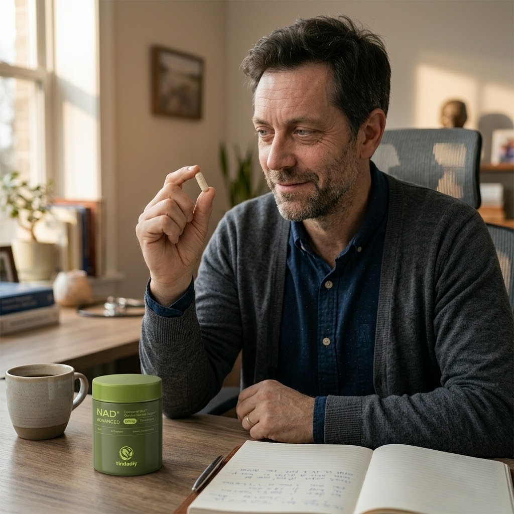 Doctor holding product
