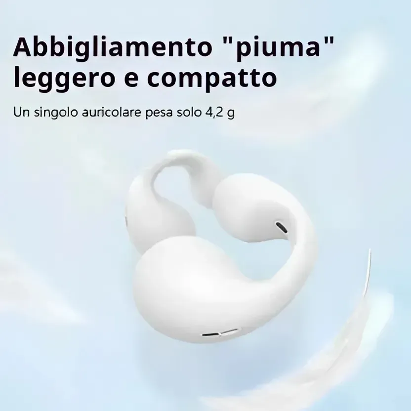 Cuffie a conduzione ossea con clip auricolare wireless