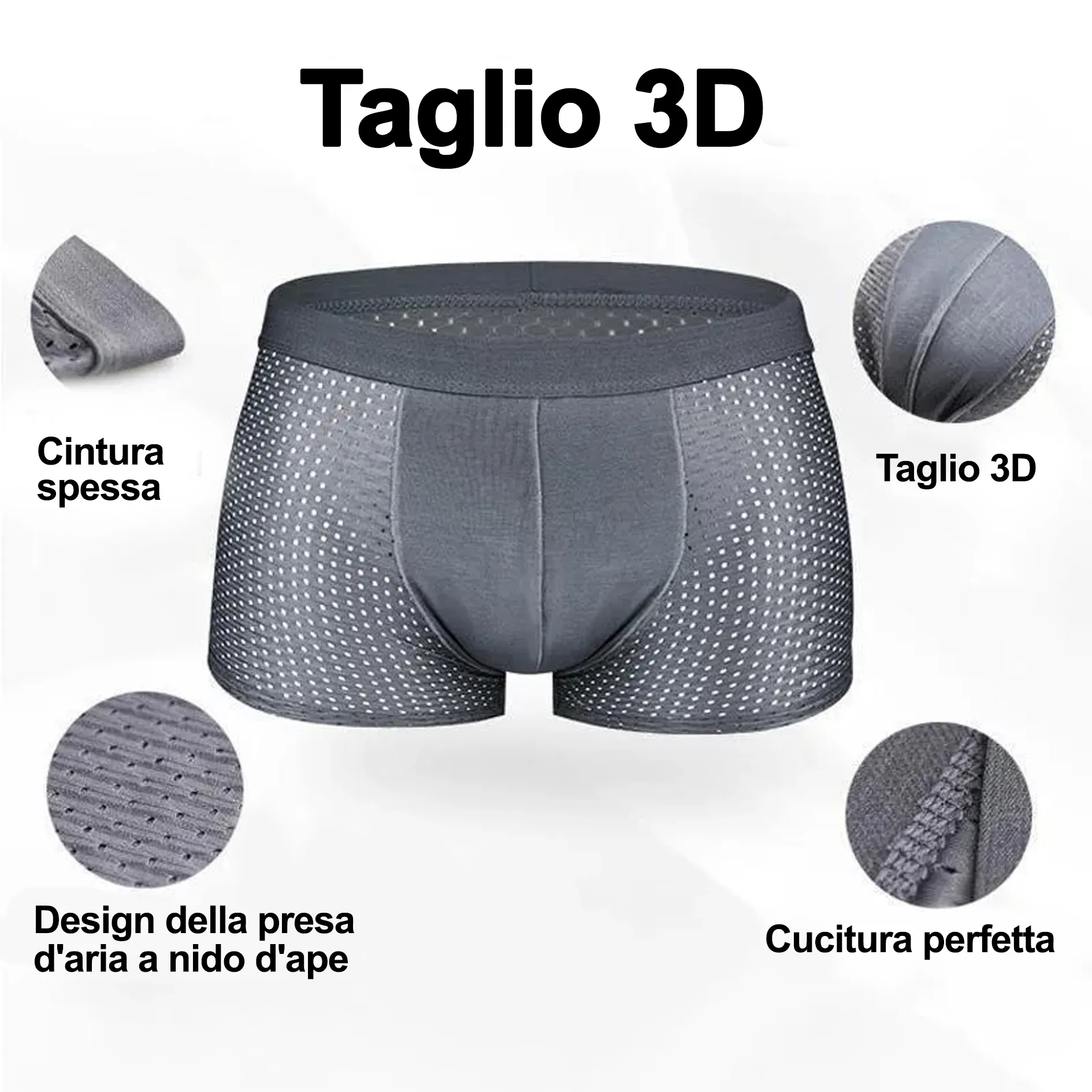Boxer traspirante in seta ghiacciata da uomo