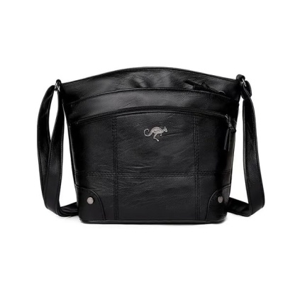Borsa a tracolla multitasche in morbida pelle, grande capacità