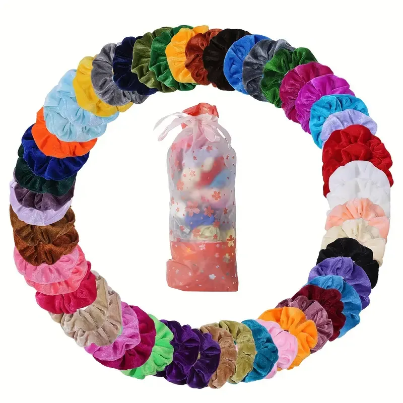 60 nuovi cerchietti per capelli in seta arcobaleno, stile retrò europeo e americano, cerchietti per capelli elastici di colore solido