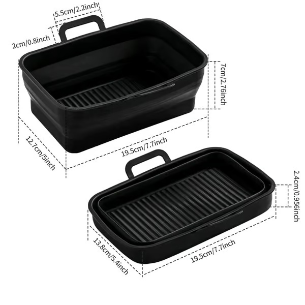 Teglia da forno pieghevole in silicone per friggitrice ad aria