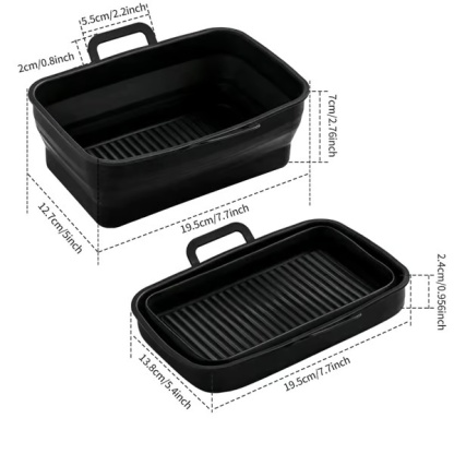 Teglia da forno pieghevole in silicone per friggitrice ad aria