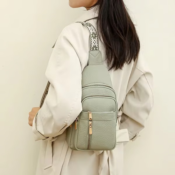 Borsa a tracolla casual alla moda da donna, tinta unita