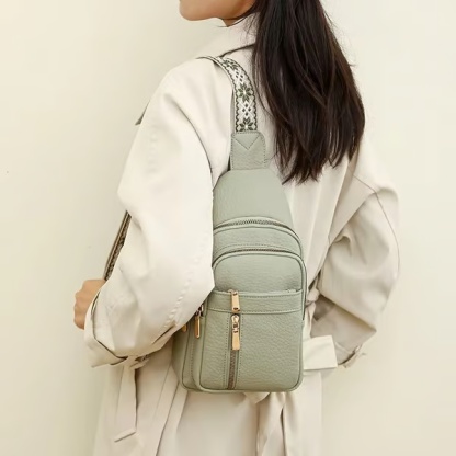 Borsa a tracolla casual alla moda da donna, tinta unita