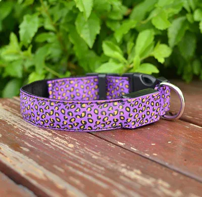 Collare LED per cani con leopardo in nylon