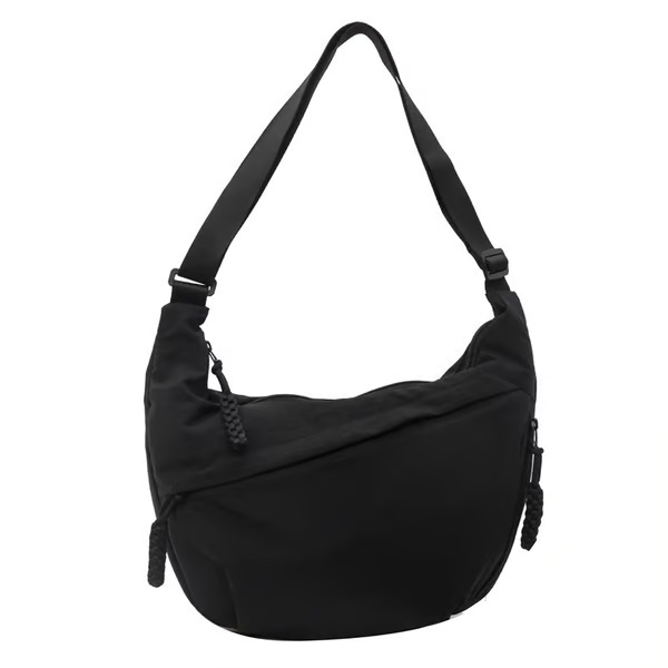 Borsa a tracolla in nylon tinta unita alla moda da donna
