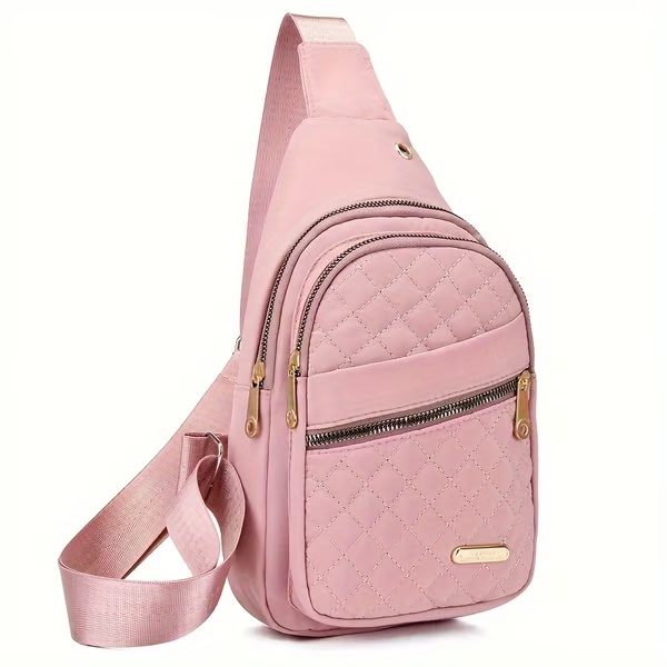Borsa a tracolla casual alla moda da donna, tinta unita