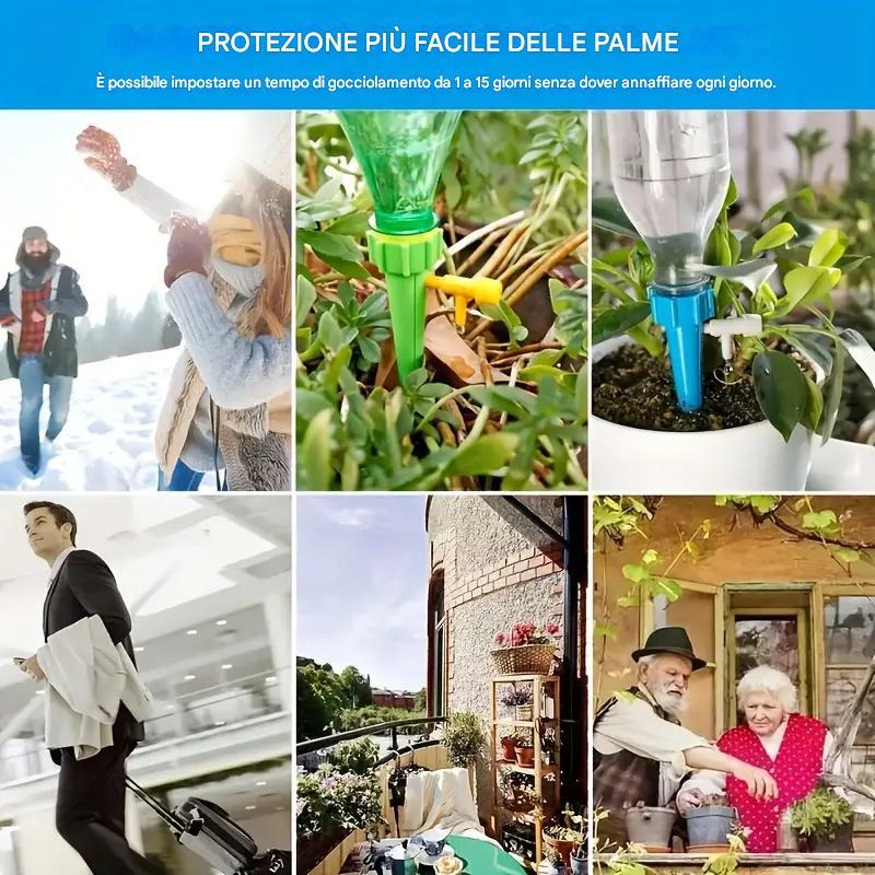 30 gocciolatore automatico per irrigazione, ugello per irrigazione a rilascio lento regolabile, dispositivo per irrigazione di piante in plastica con valvola di controllo, adatto per uso esterno e per le vacanze, colori casuali