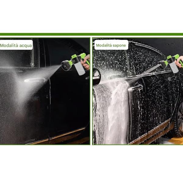 [4 tubi dell'acqua con giunto] Set di pistole ad acqua ad alta pressione con schiuma multifunzionale: lavaggio auto, lavaggio animali, irrigazione, ecc.