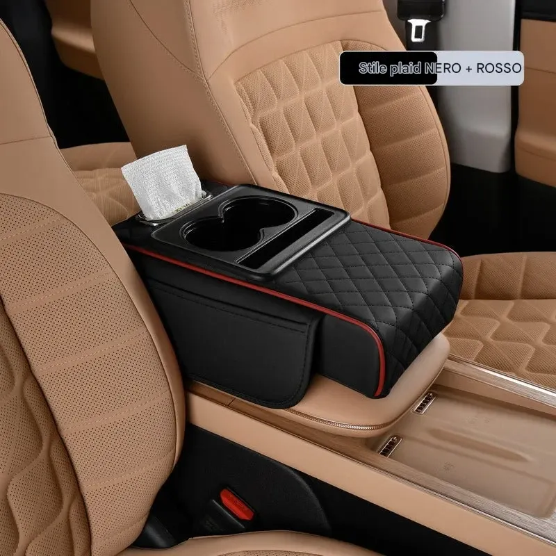 Nuovo bracciolo multifunzionale per auto, porta fazzoletti, portabicchieri, porta bevande, universale