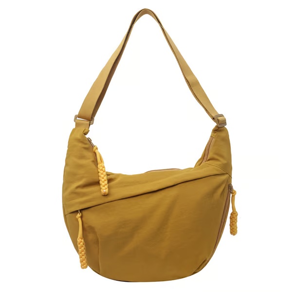 Borsa a tracolla in nylon tinta unita alla moda da donna